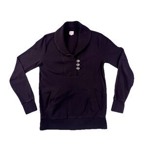 Banana Republic Shawl Collar Sweater Women’s M Black Sweatshirt Front Pockets